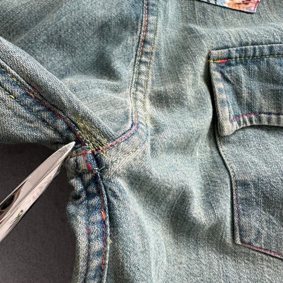 Le Superbe Surf Cowboy Pearl Button Western Shirt Sun Faded Denim Revolve Sz 8 - Picture 12 of 12